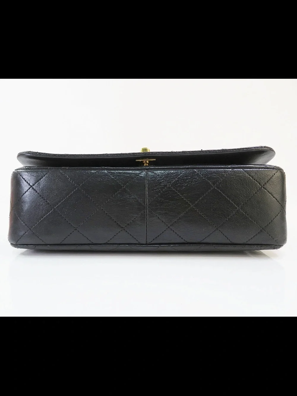 CHANEL Black Quilted Lambskin Shoulder Bag with Gold Hardware